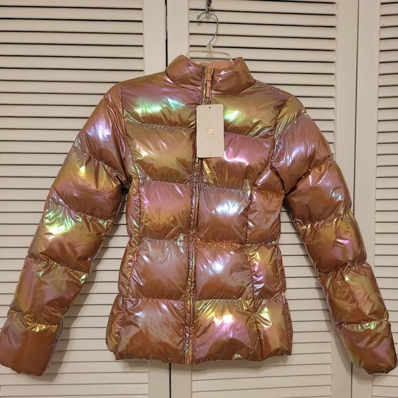 Fabletics Palmer Shine Puffer Jacket; Iridescent Copper/Birchwood; Size XS, NWT - Picture 4 of 8